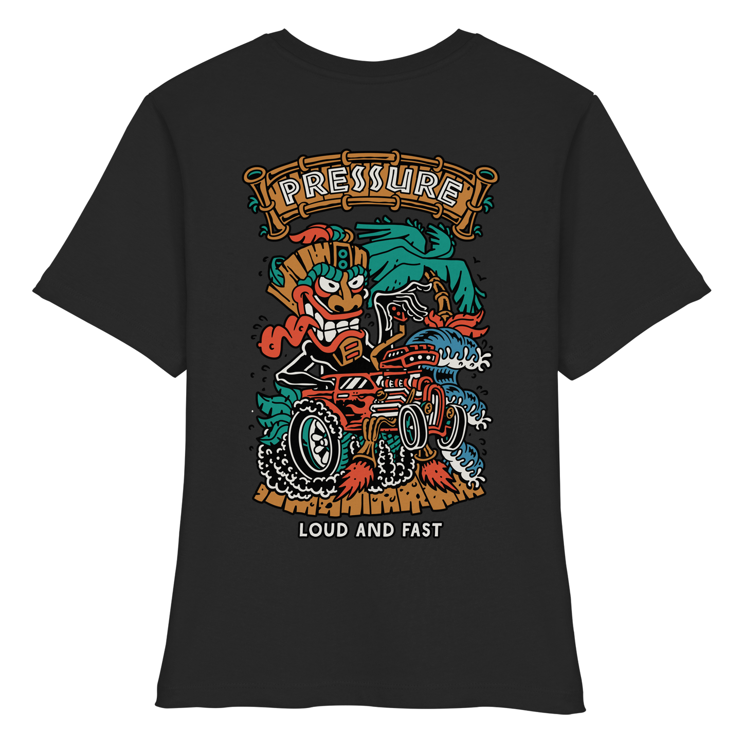 Loud and Fast. - Tiki Style - Pressure Cloth - Fitted Ladies Organic Shirt