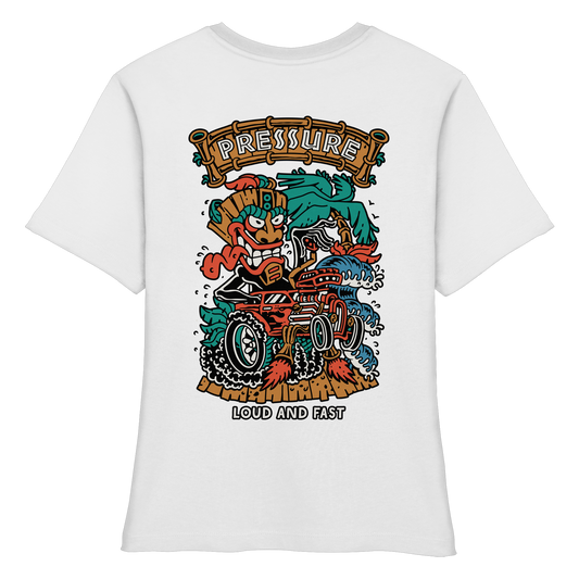 Loud and Fast. - Tiki Style - Pressure Cloth - Fitted Ladies Organic Shirt