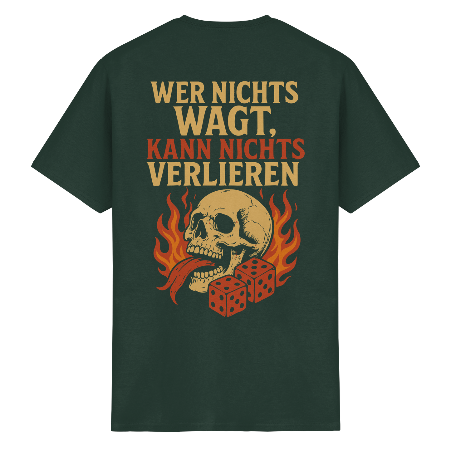 Wer nichts wagt – Skull Design | Rockermotiv - Heavy Cotton T-Shirt