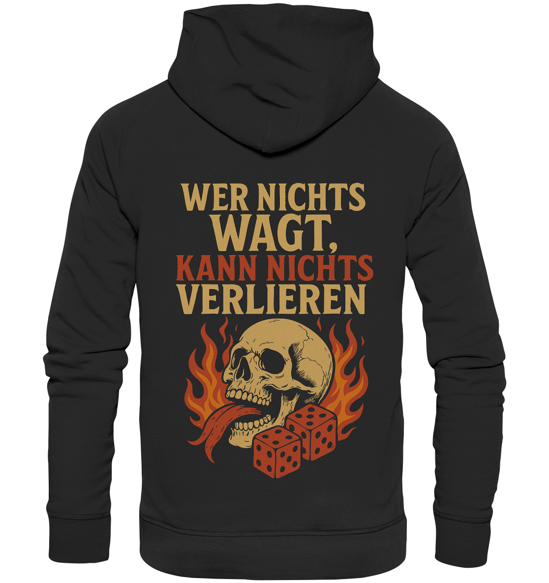 Wer nichts wagt – Skull Design | Rockermotiv - Organic Fashion Hoodie