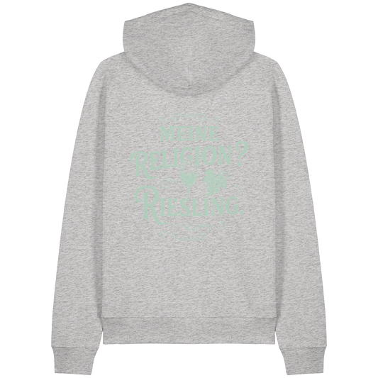 Meine Religion? Riesling. – Wein Spruch für Weißwein-Fans - Organic Raglan Hoodie