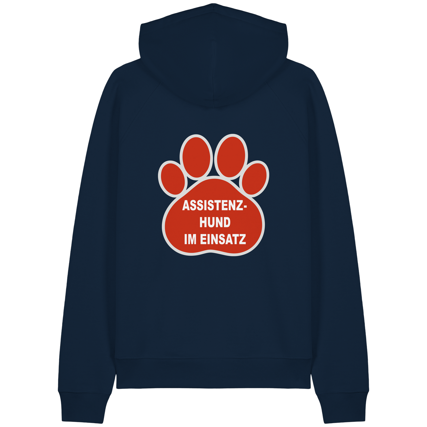 Assistenzhund im Einsatz – Klare Botschaft. Mehr Sicherheit. Mehr Respekt. - Organic Raglan Hoodie