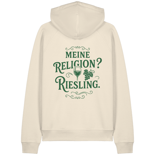 Meine Religion? Riesling. – Lustiger Wein Spruch für Weißwein-Fans - Organic Raglan Hoodie