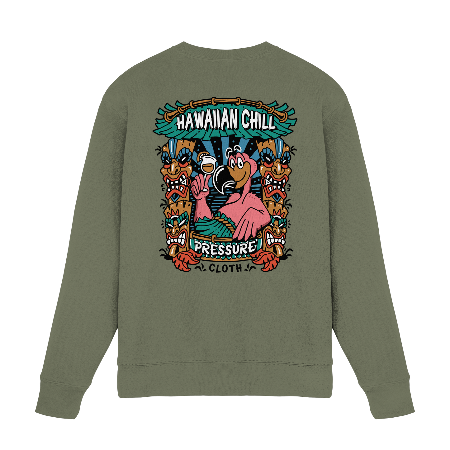Hawaiian Chill - Tiki Style - Pressure Cloth - Premium Sweatshirt