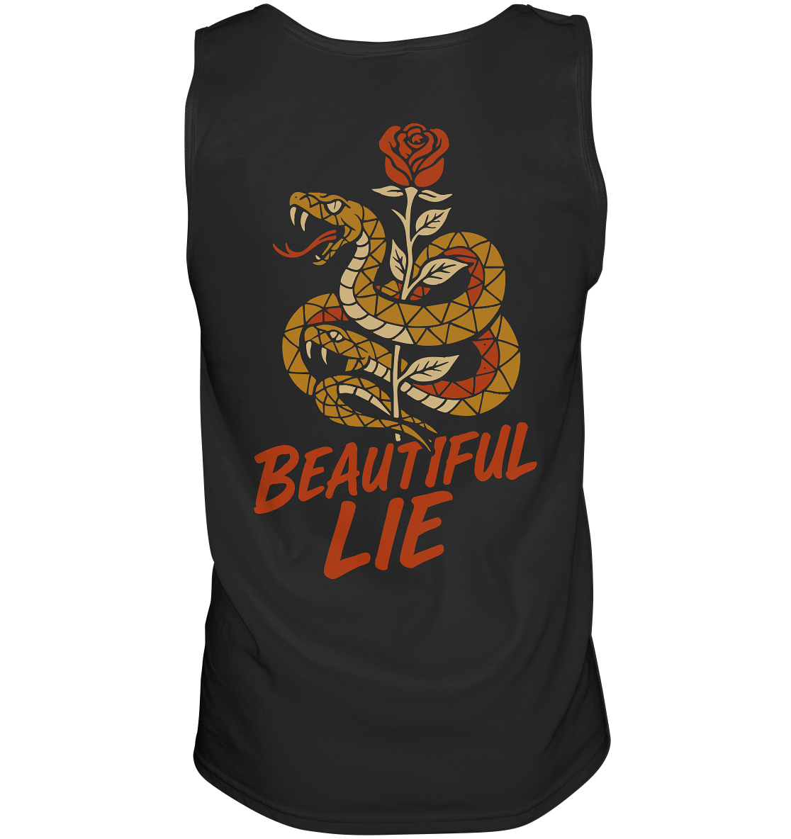 Beautiful Lie – Schlange & Rose | Tattoo-Style Design - Tank-Top