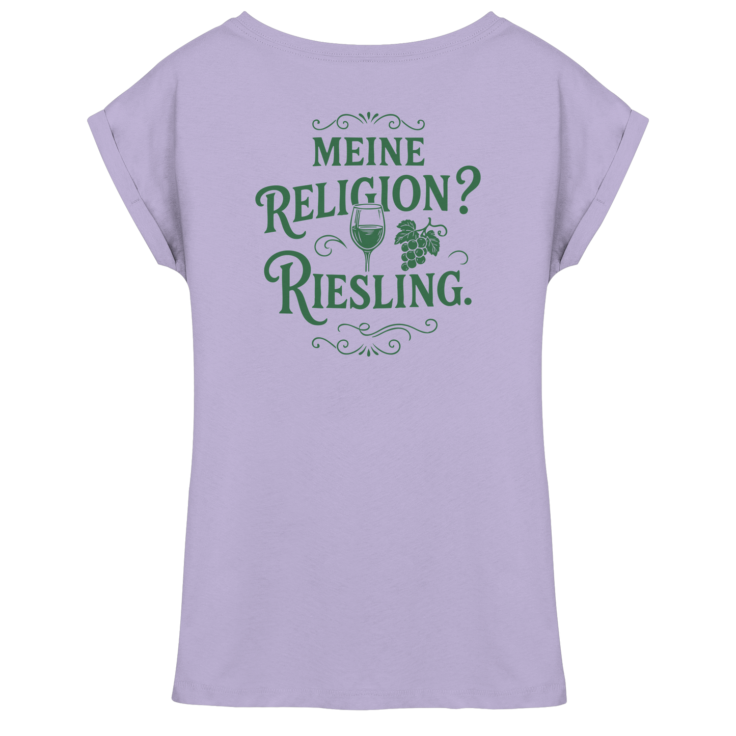 Meine Religion? Riesling. – Lustiger Wein Spruch für Weißwein-Fans - Womens Extended Shoulder T-Shirt