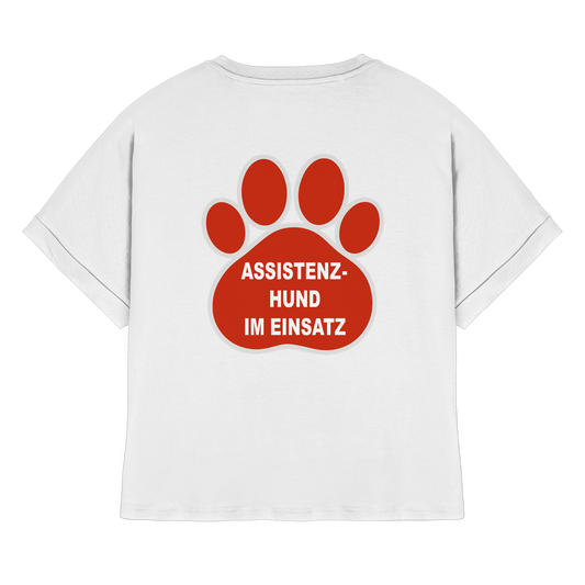 Assistenzhund im Einsatz – Klare Botschaft. Mehr Sicherheit. Mehr Respekt. - Womens Organic Rolled Sleeves T-Shirt