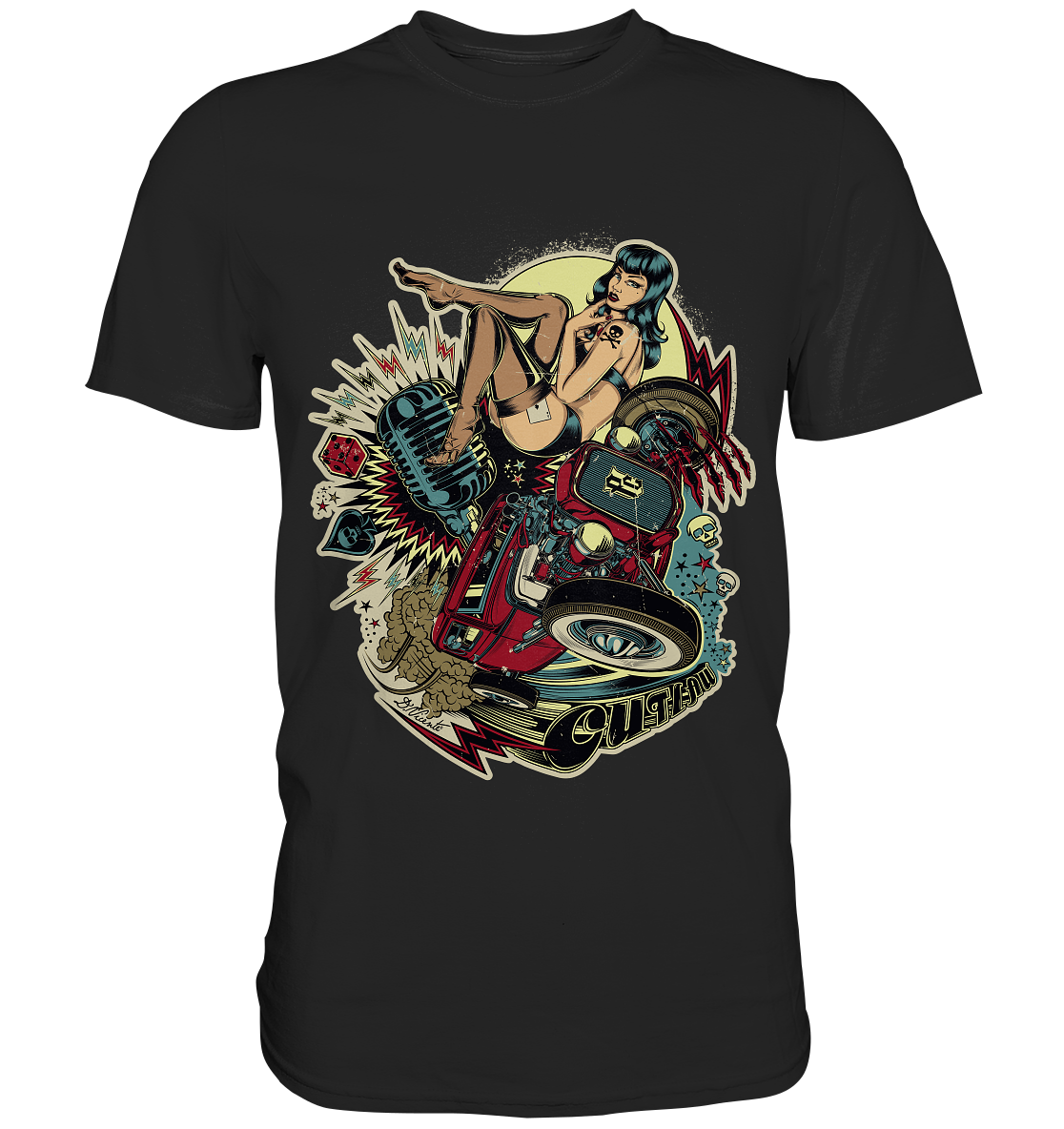 Rock ’n‘ Roll Outlaw - Tattoo Art by D.Vicente - Pressure Clothing - Classic Shirt