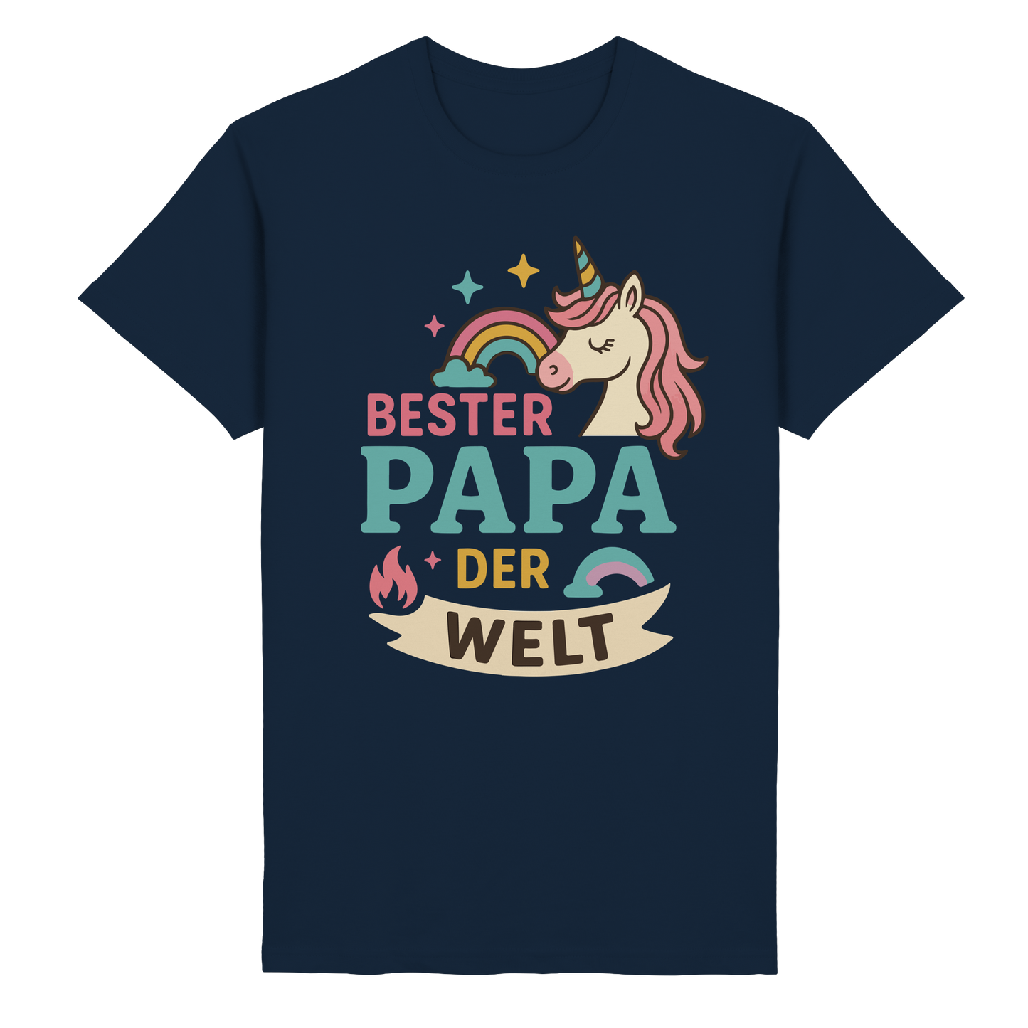 Bester Papa der Welt - für Papas mit Einhorn Magie - Heavy Cotton T-Shirt