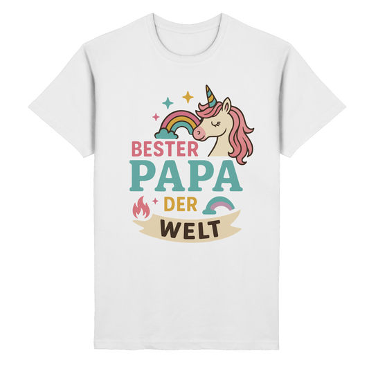 Bester Papa der Welt - für Papas mit Einhorn Magie - Heavy Cotton T-Shirt