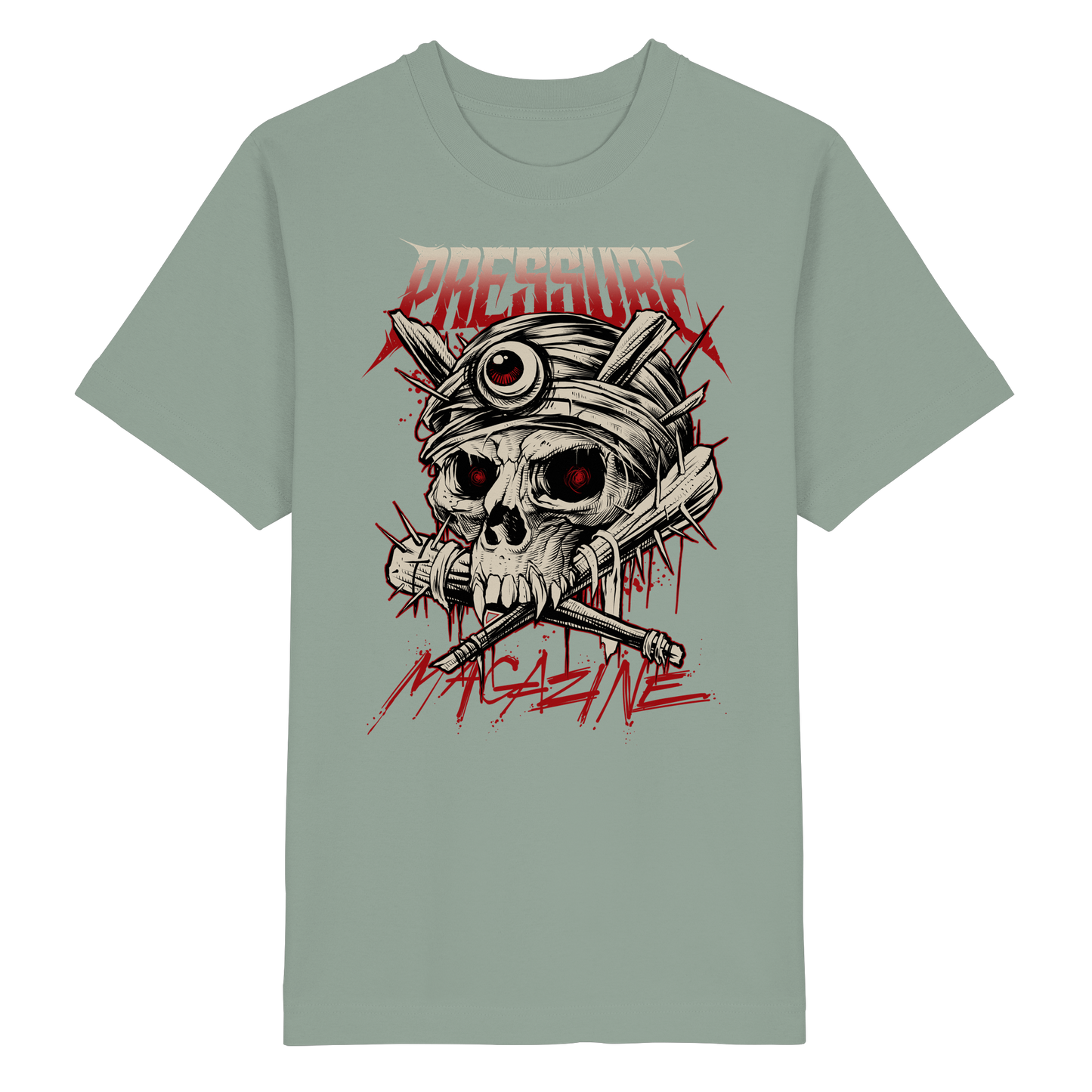 Skullica - Vampire Skull - Pressure Magazine - Heavy Oversized Organic Shirt