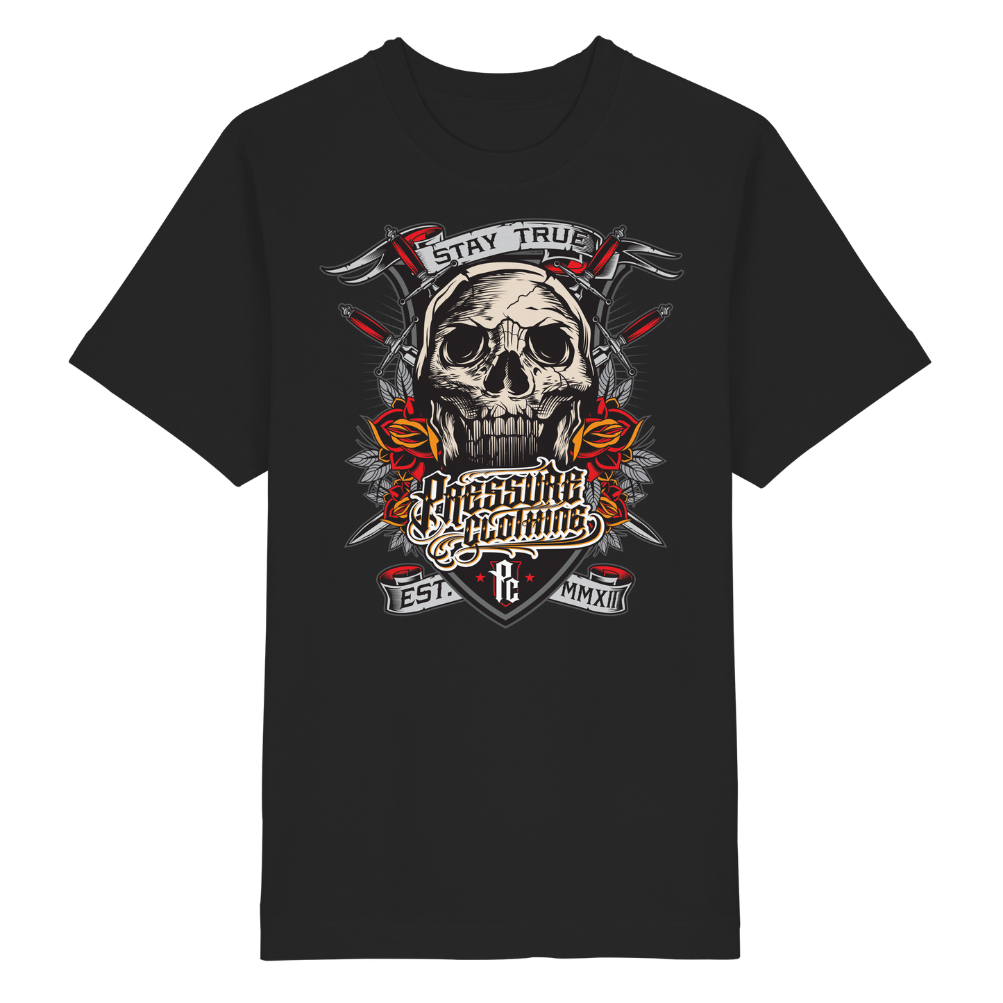 Stay True - Skull - Pressure Cloth - Heavy Oversized Organic Shirt