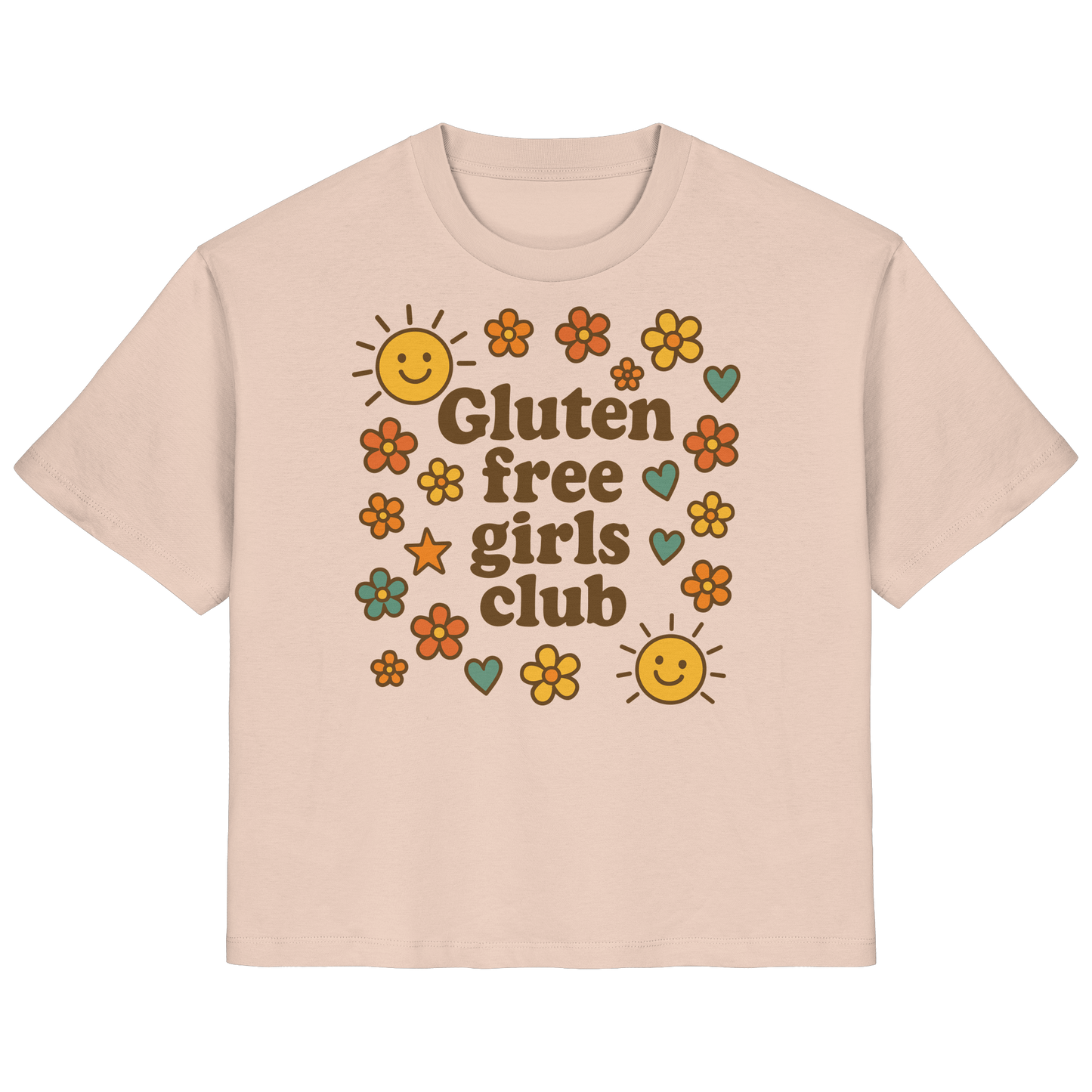 Gluten free girls club - Ladies Organic Shirt von Pressure Clothing aus 100 % Bio-Baumwolle mit Blumen- und Sonne-Design