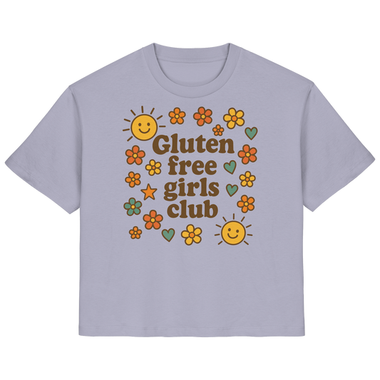 Gluten free girls club - Ladies Organic Shirt von Pressure Clothing mit floralem, sonnigem Aufdruck in Bio-Baumwolle