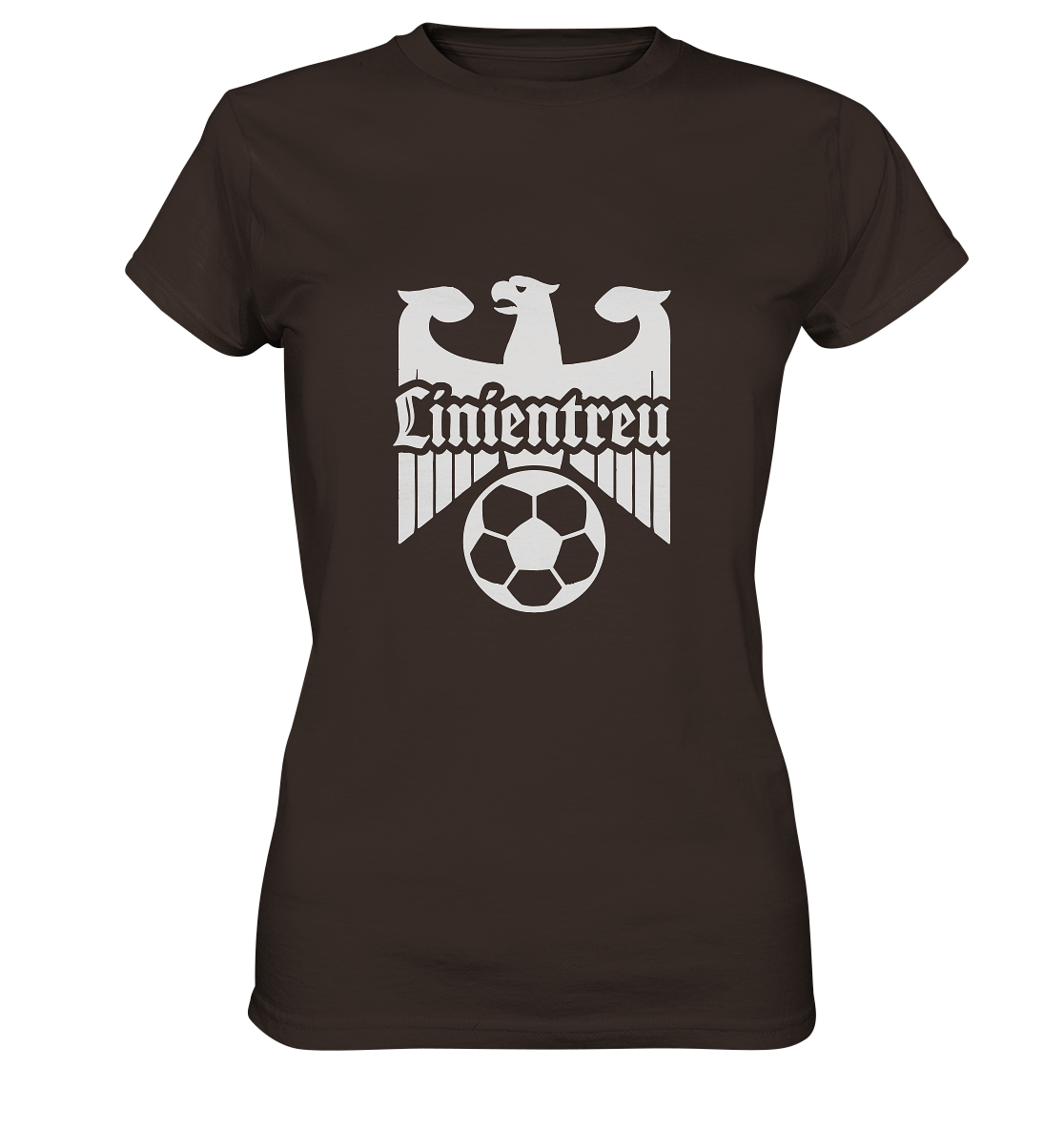 Linientreu Fussball - Dritte Halbzeit - Ladies Premium Shirt von Adlerfront mit markantem Adler und Fußballmotiv in Weiß