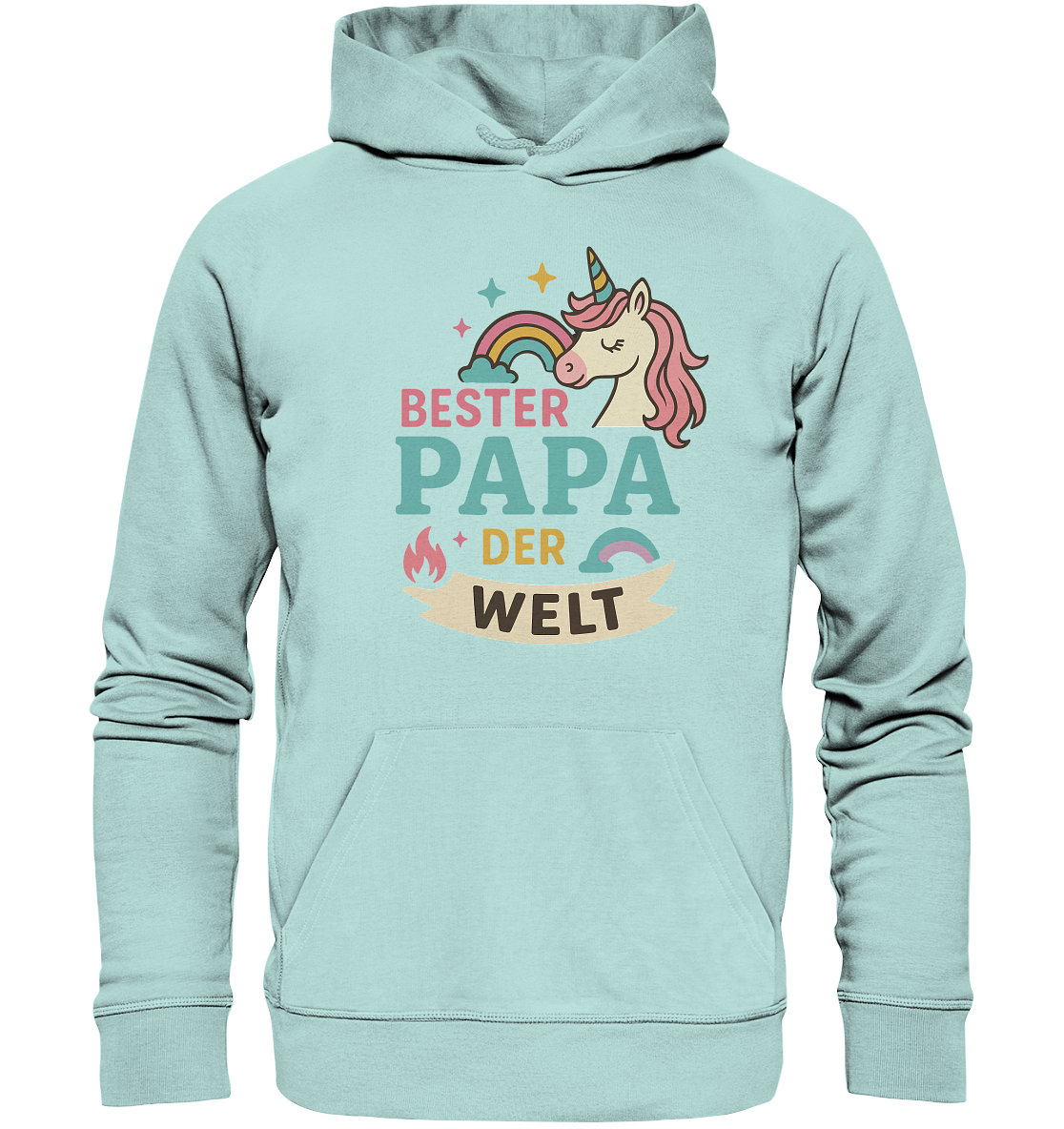 Bester Papa der Welt - für Papas mit Einhorn Magie - Organic Basic Hoodie