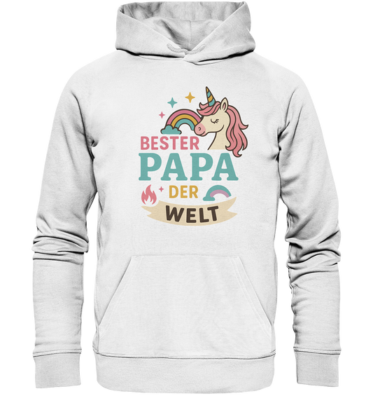 Bester Papa der Welt - für Papas mit Einhorn Magie - Organic Basic Hoodie