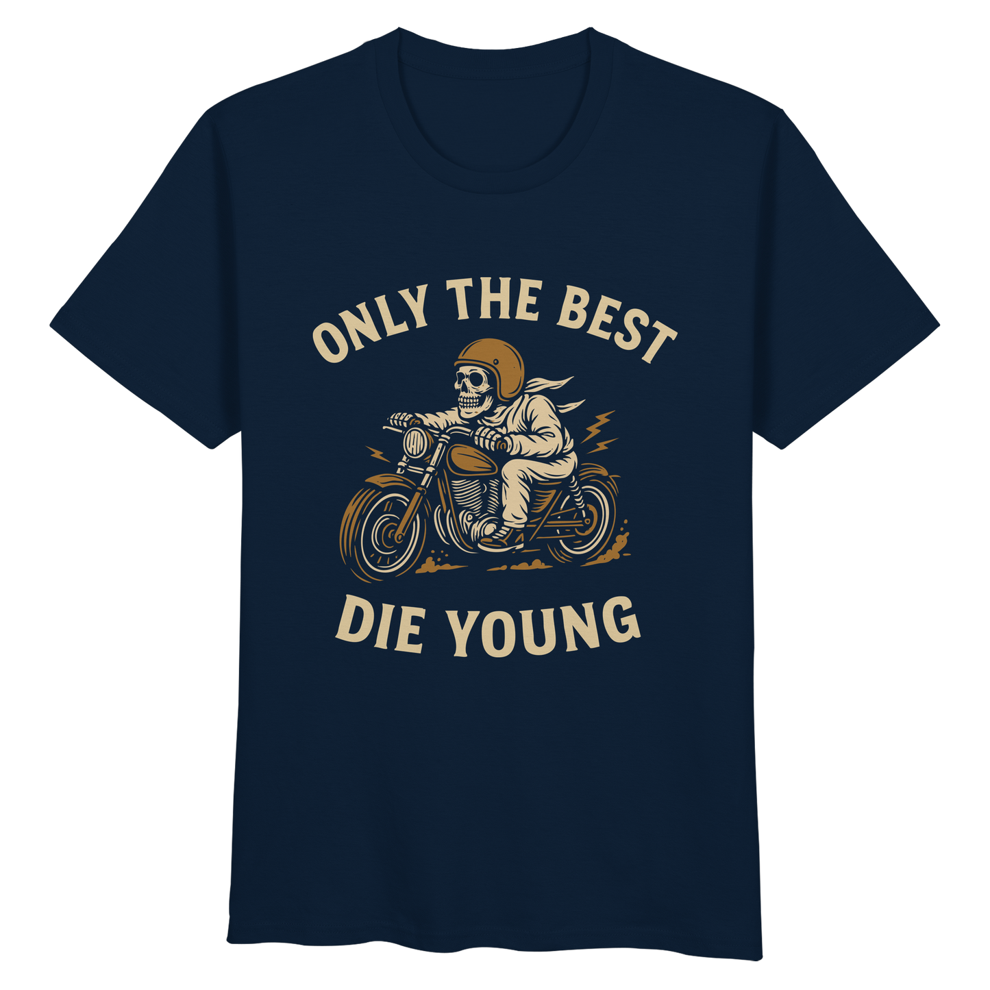 Only the Best Die Young – Rebellisches Biker Skull Design - Organic Basic Shirt