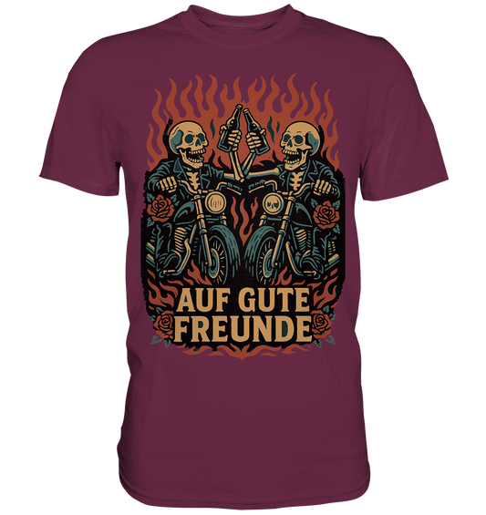 Auf gute Freunde - Skull Motorradfahrer - Premium Shirt