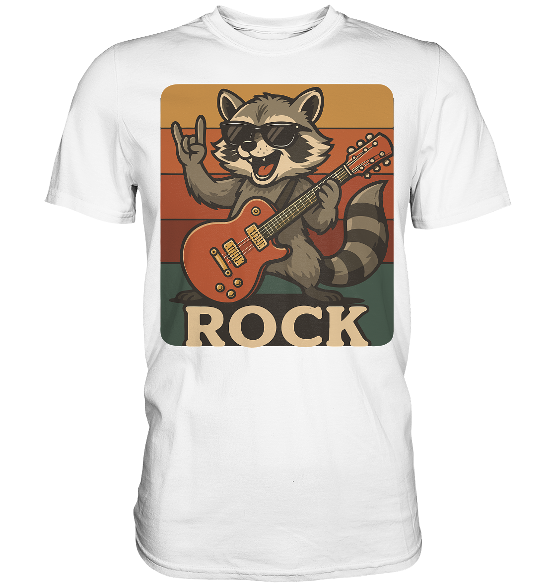 Rock ’n’ Raccoon – Lustiger Retro Waschbär im Retro-Look - Premium Shirt