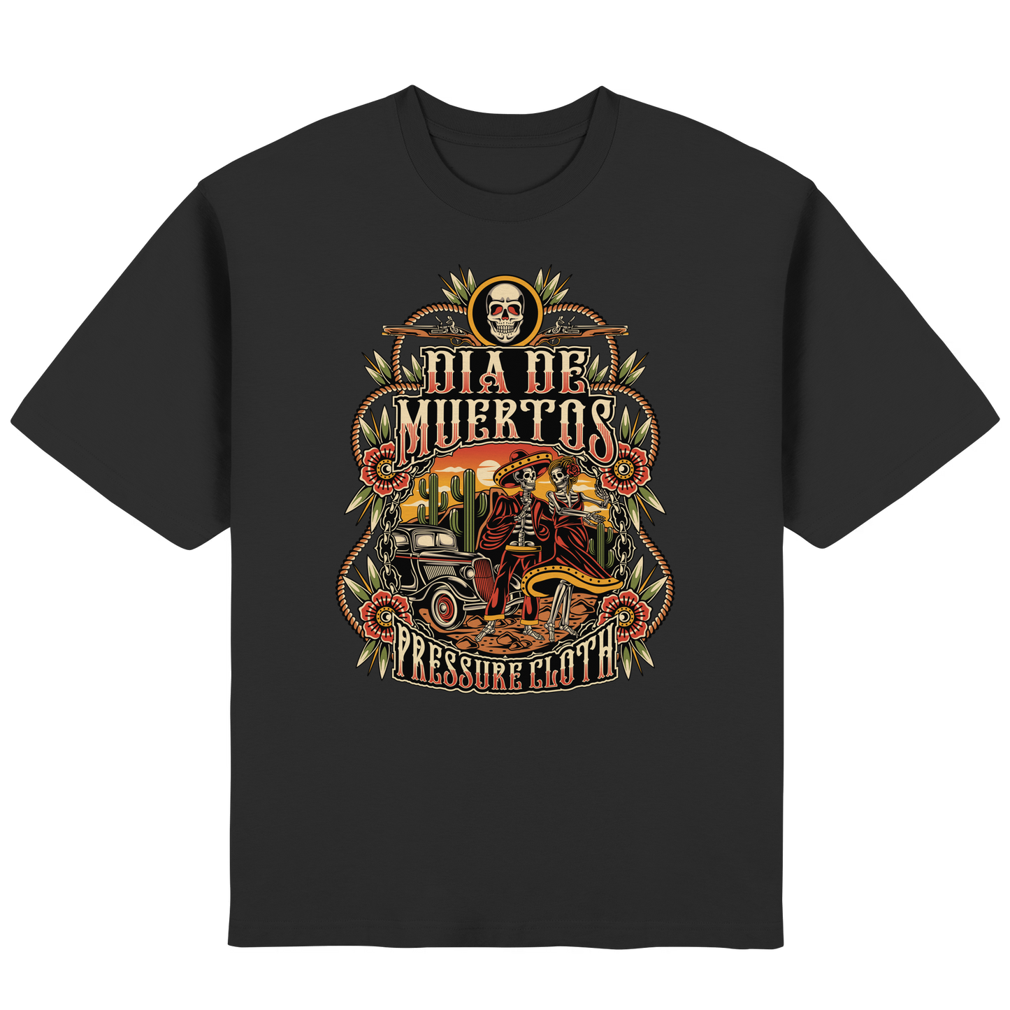 DIA DE MUERTOS - Pressure Cloth - Streetwear Oversized T-Shirt