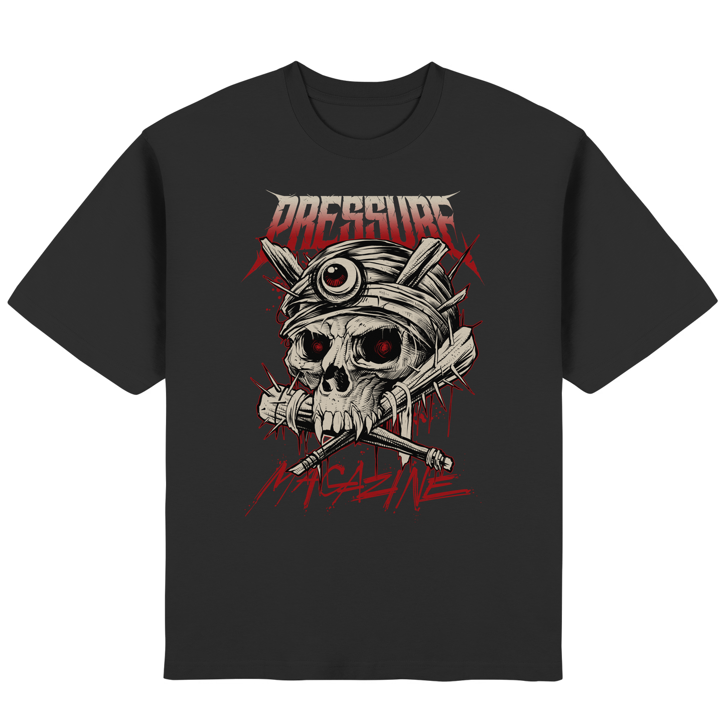 Skullica - Vampire Skull - Pressure Magazine - Streetwear Oversized T-Shirt
