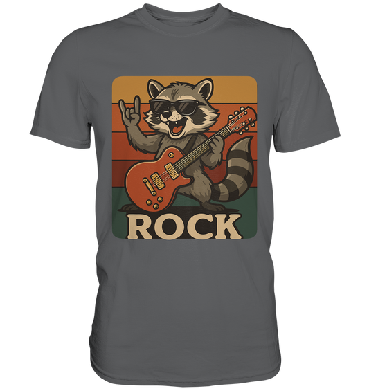 Rock ’n’ Raccoon – Retro Waschbär mit Gitarre - Unisex Essential Premium T-Shirt