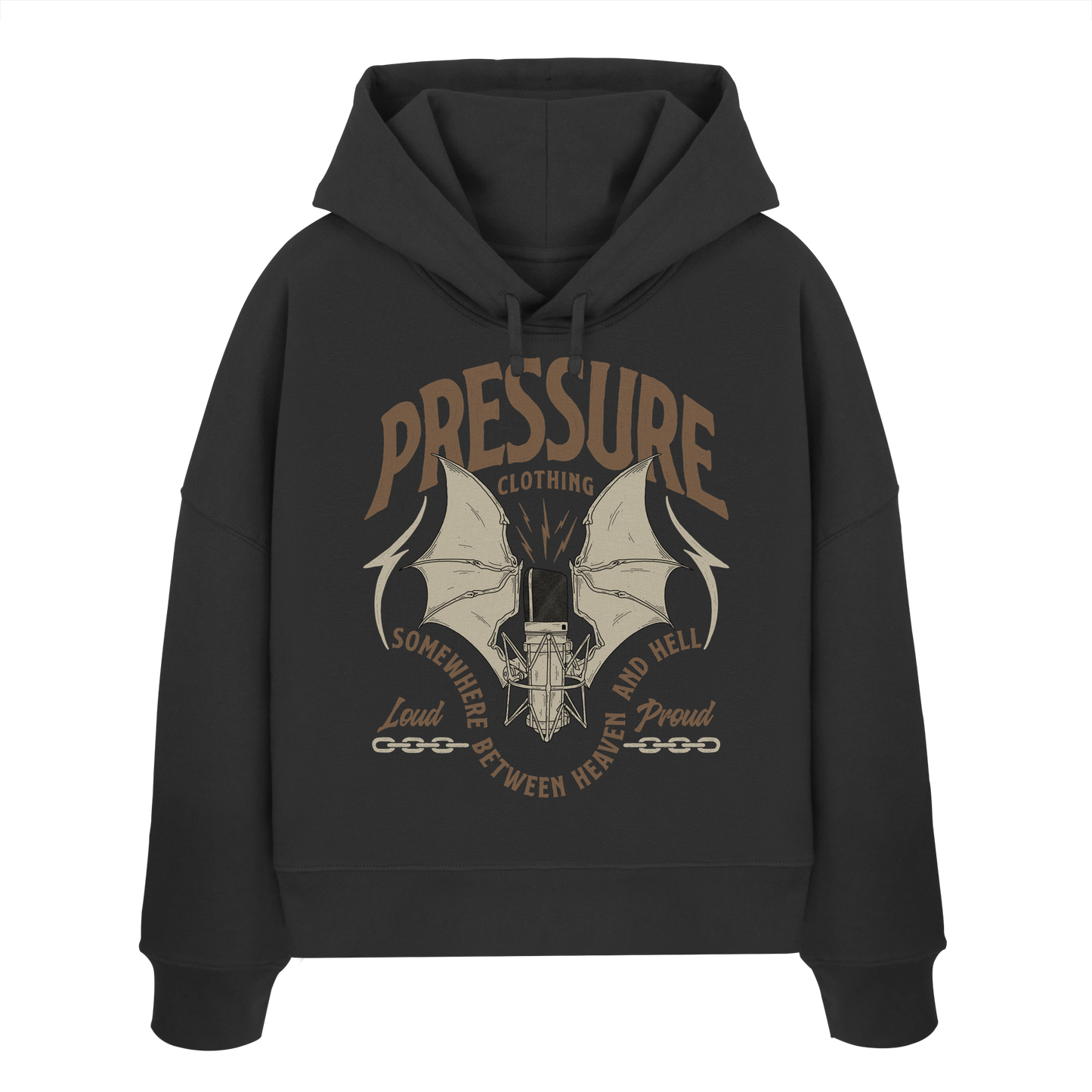 Heaven and Hell - Pressure Cloth - Womens Organic Boxcut Hoodie