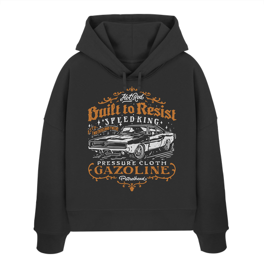 Hot Rod Speedking - Built to Resist - Pressure Cloth - Womens Organic Boxcut Hoodie