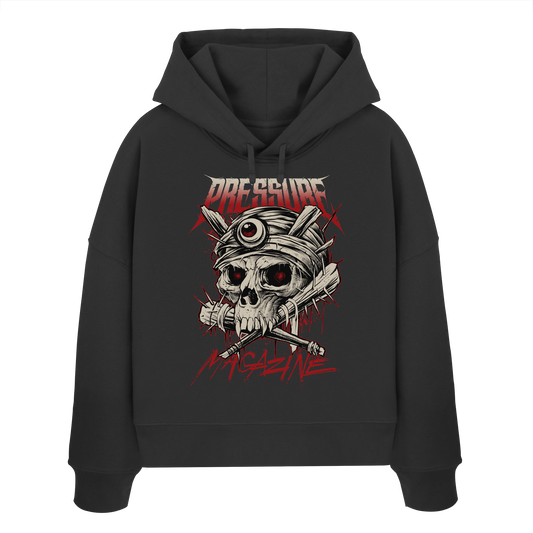 Skullica - Vampire Skull - Pressure Magazine - Womens Organic Boxcut Hoodie