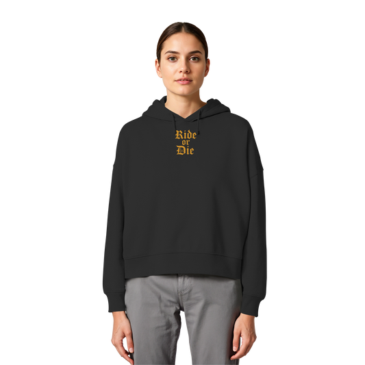 Ride or Die - Biker Statement - Womens Organic Boxcut Hoodie