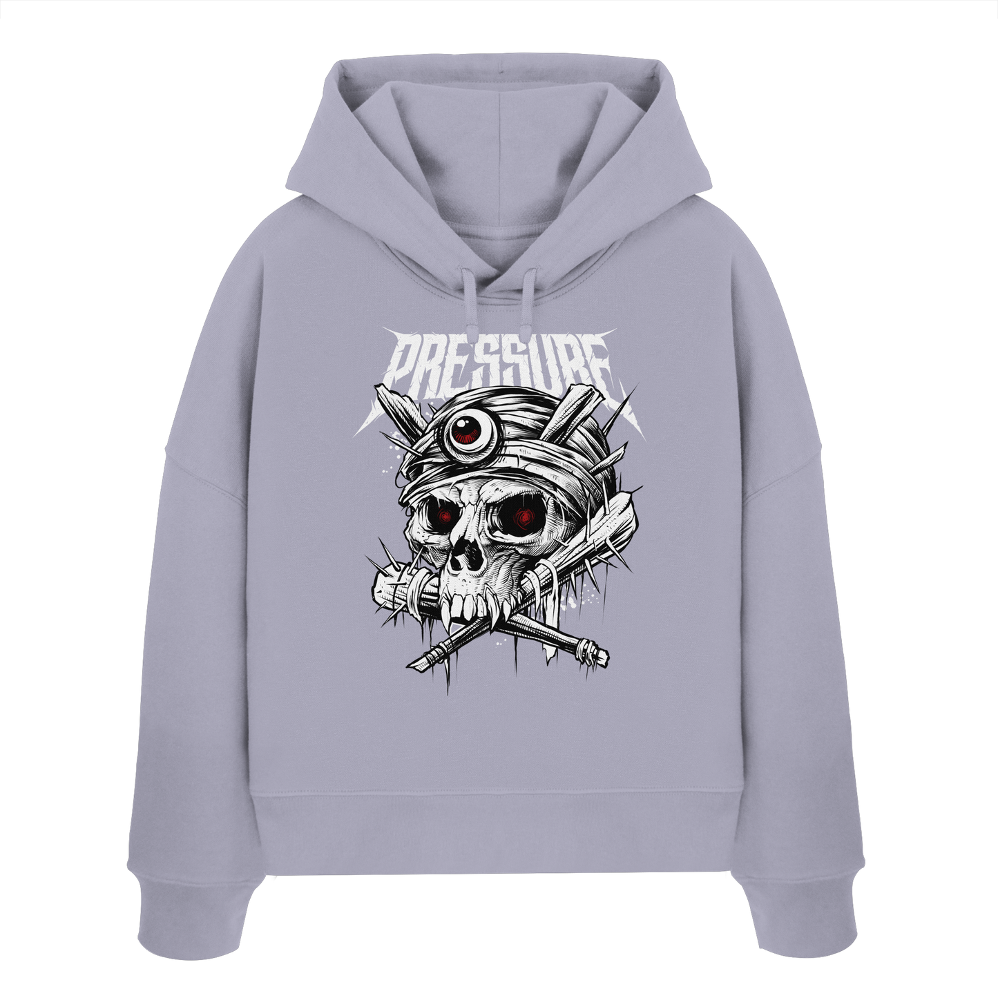 Skullica - Vampire Skull - Pressure Magazine - Womens Organic Boxcut Hoodie