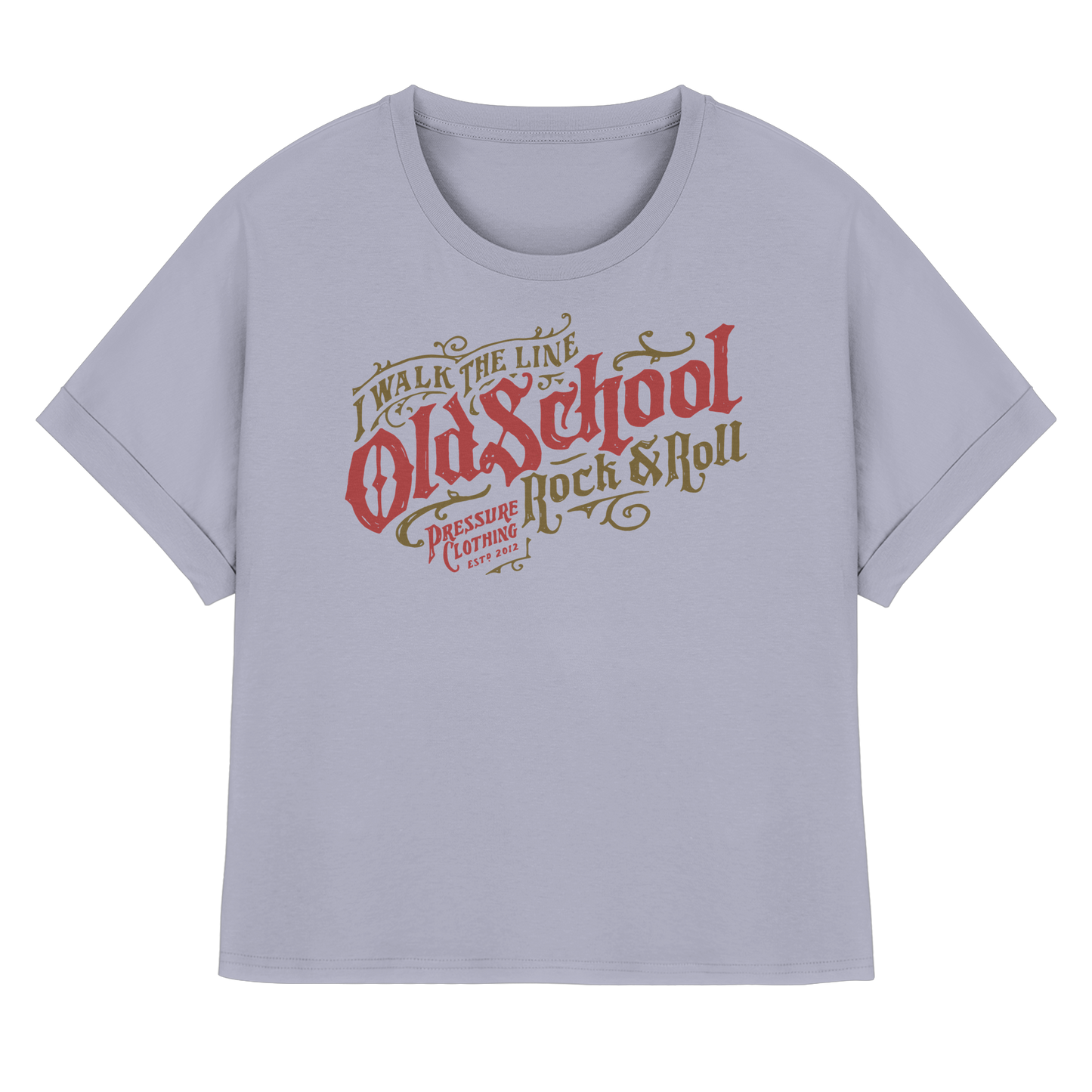 Oldschool Rock & Roll - Pressure Cloth - Womens Organic Rolled Sleeves T-Shirt