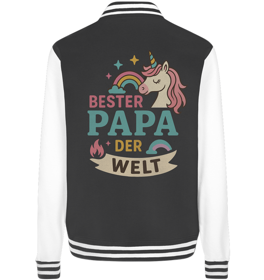 Bester Papa der Welt - für Papas mit Einhorn Magie - College Jacket