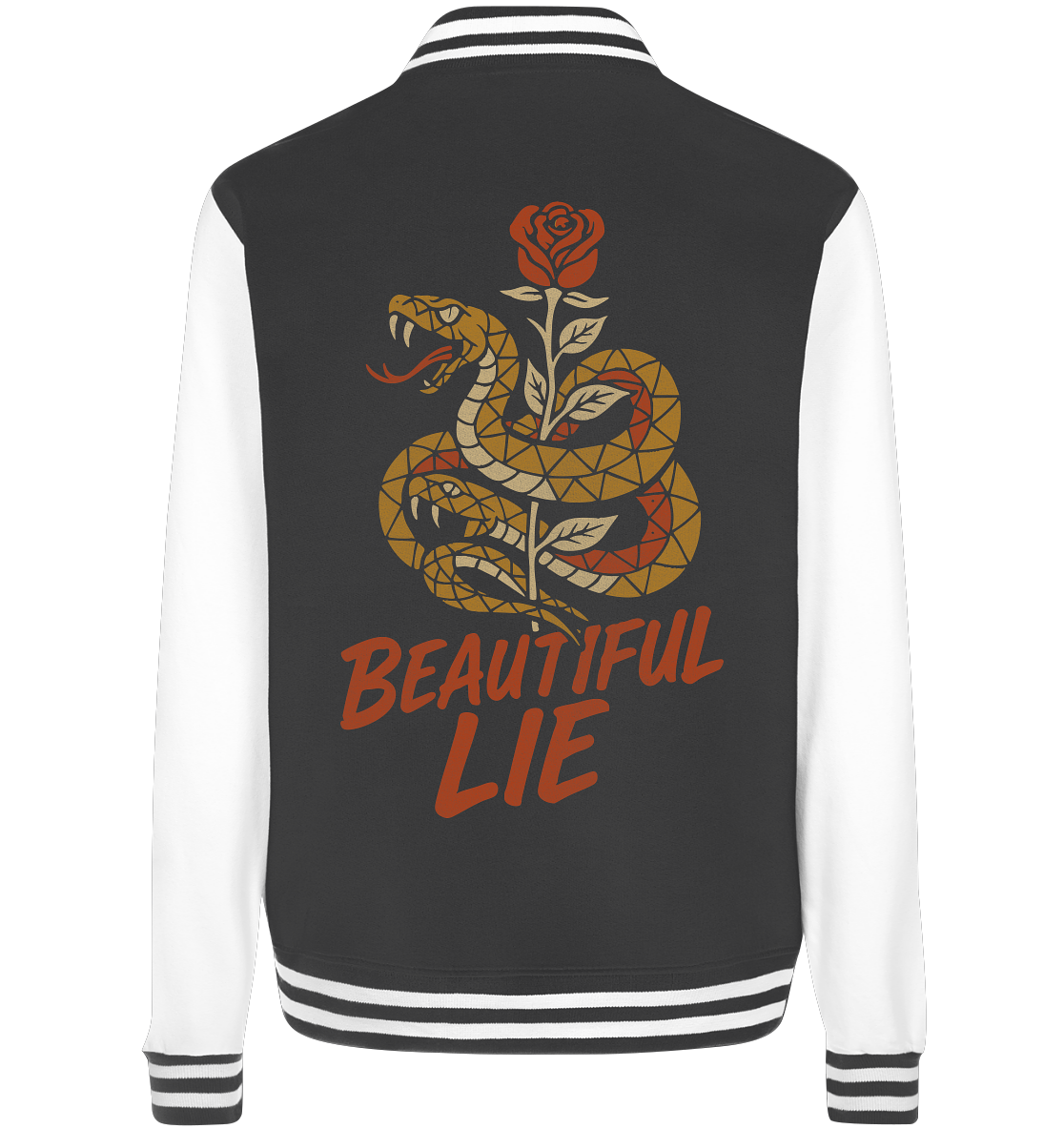 Beautiful Lie – Schlange & Rose | Tattoo-Style Design - College Jacket