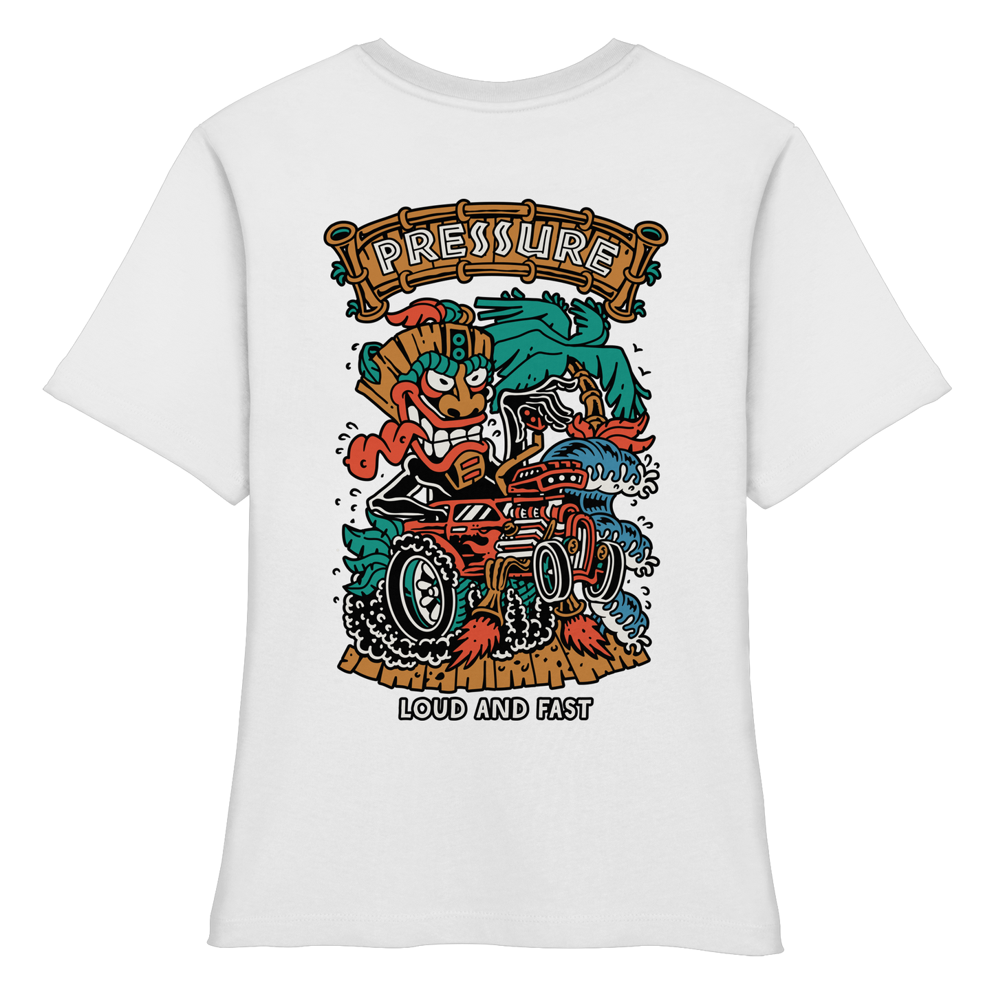 Loud and Fast. - Tiki Style - Pressure Cloth - Fitted Ladies Organic Shirt