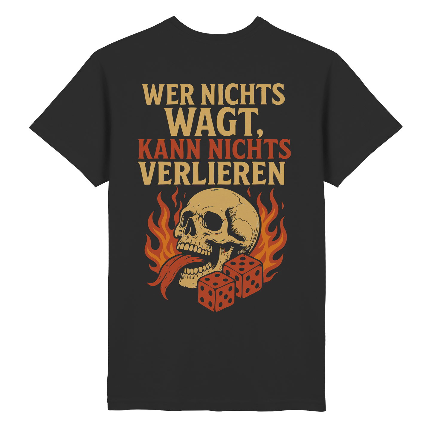 Wer nichts wagt – Skull Design | Rockermotiv - Heavy Cotton T-Shirt