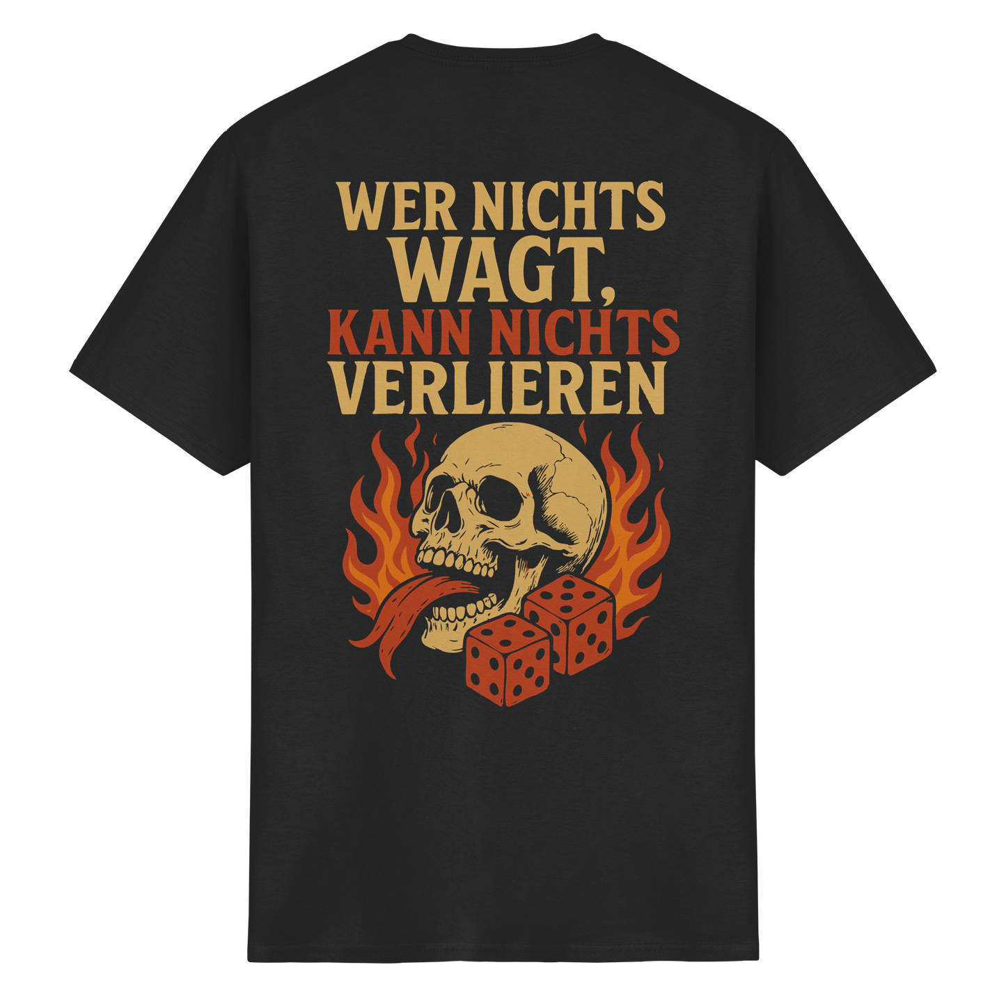 Wer nichts wagt – Skull Design | Rockermotiv - Heavy Cotton T-Shirt