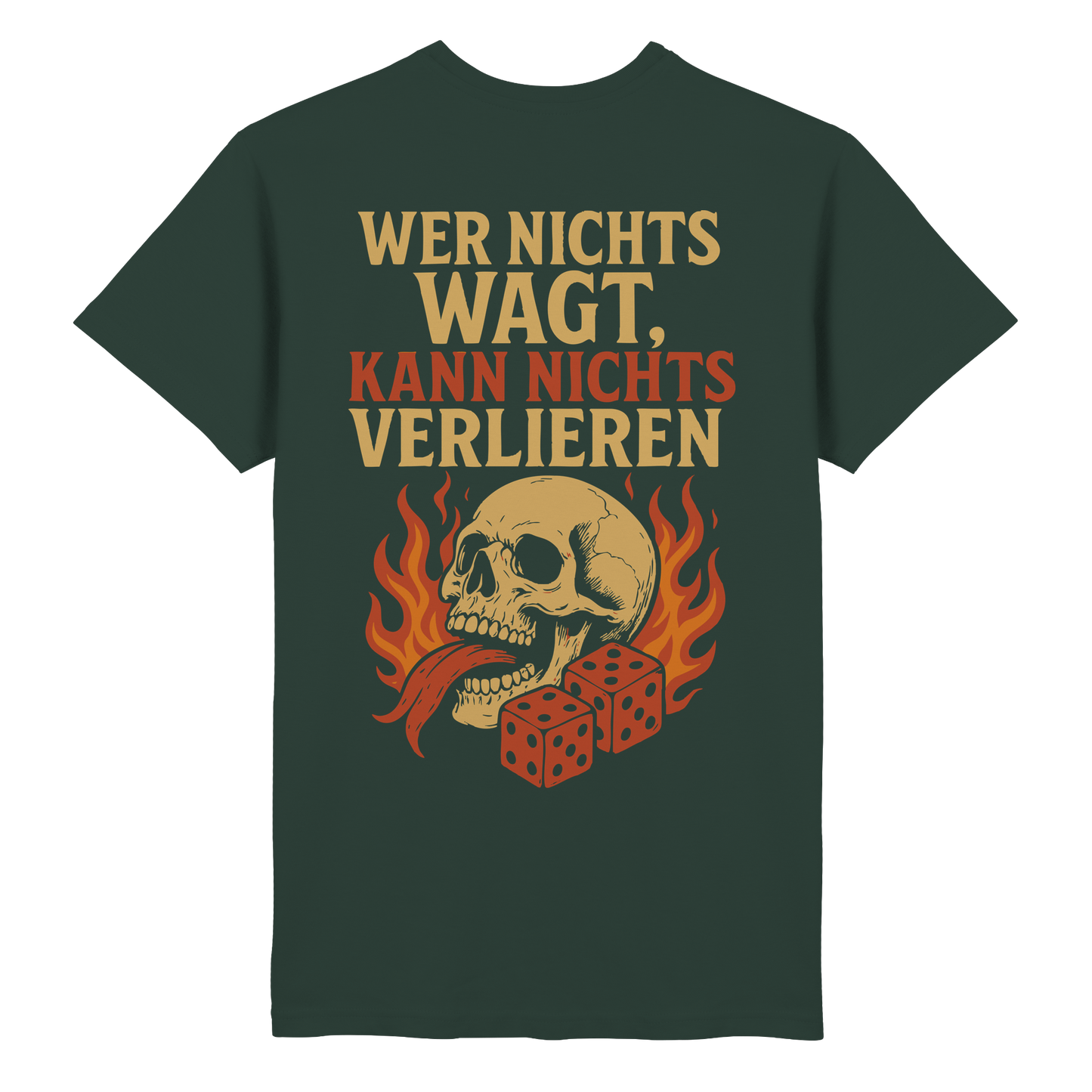 Wer nichts wagt – Skull Design | Rockermotiv - Heavy Cotton T-Shirt