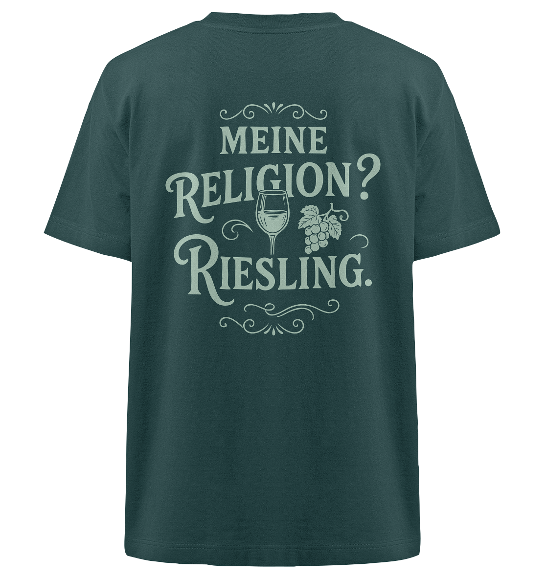 Meine Religion? Riesling. – Wein Spruch für Weißwein-Fans - Heavy Oversized Organic Shirt