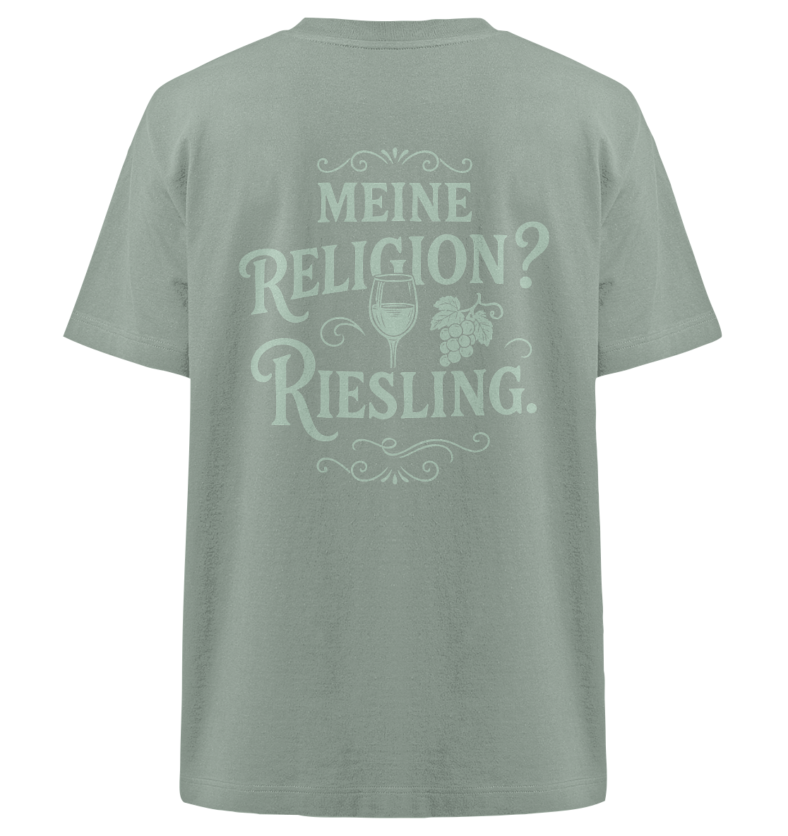 Meine Religion? Riesling. – Wein Spruch für Weißwein-Fans - Heavy Oversized Organic Shirt