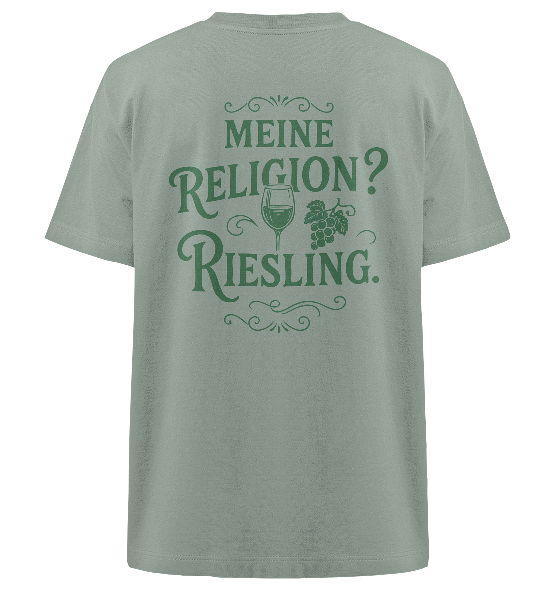 Meine Religion? Riesling. – Lustiger Wein Spruch für Weißwein-Fans - Heavy Oversized Organic Shirt