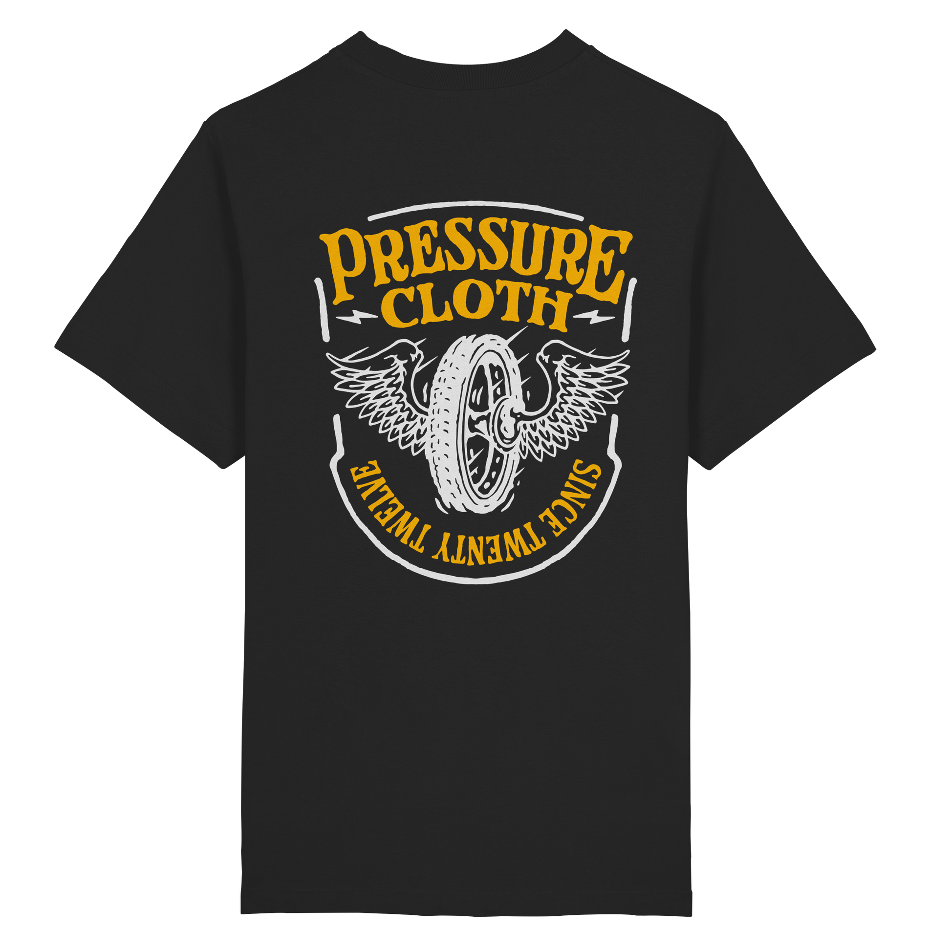 Flying Wheels Bike Customs  - Heavy Oversized Organic Shirt mit Druck von Pressure Clothing und Fliegendem Rad Motiv