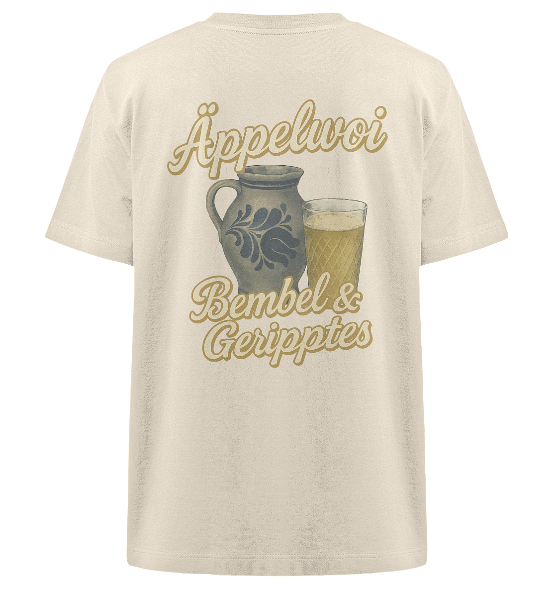 Äppelwoi - Bembel & Geripptes | Typisch Frankfurt - Heavy Oversized Organic Shirt