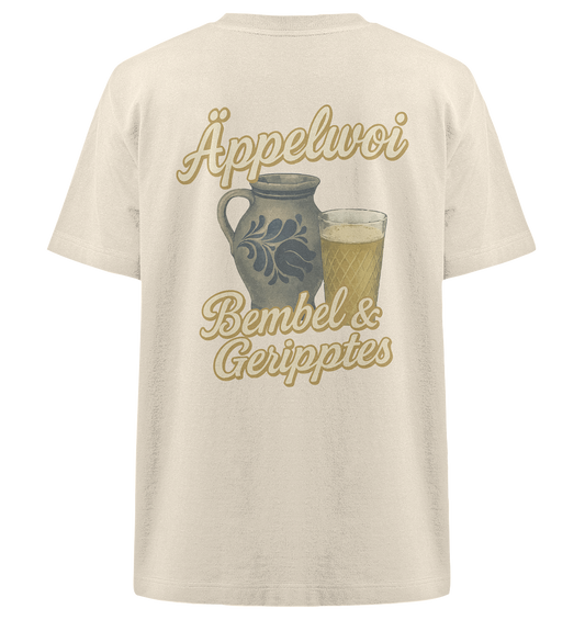 Äppelwoi - Bembel & Geripptes | Typisch Frankfurt - Heavy Oversized Organic Shirt