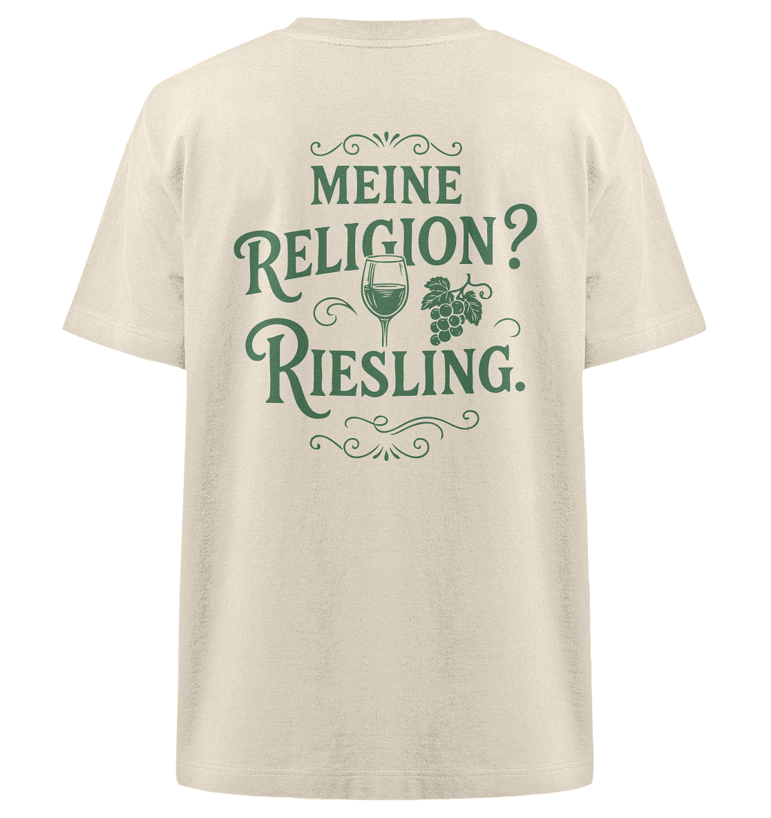 Meine Religion? Riesling. – Lustiger Wein Spruch für Weißwein-Fans - Heavy Oversized Organic Shirt