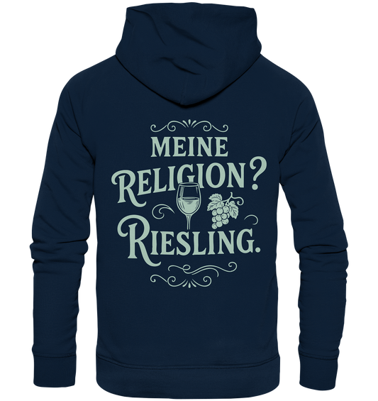 Meine Religion? Riesling. – Wein Spruch für Weißwein-Fans - Organic Basic Hoodie