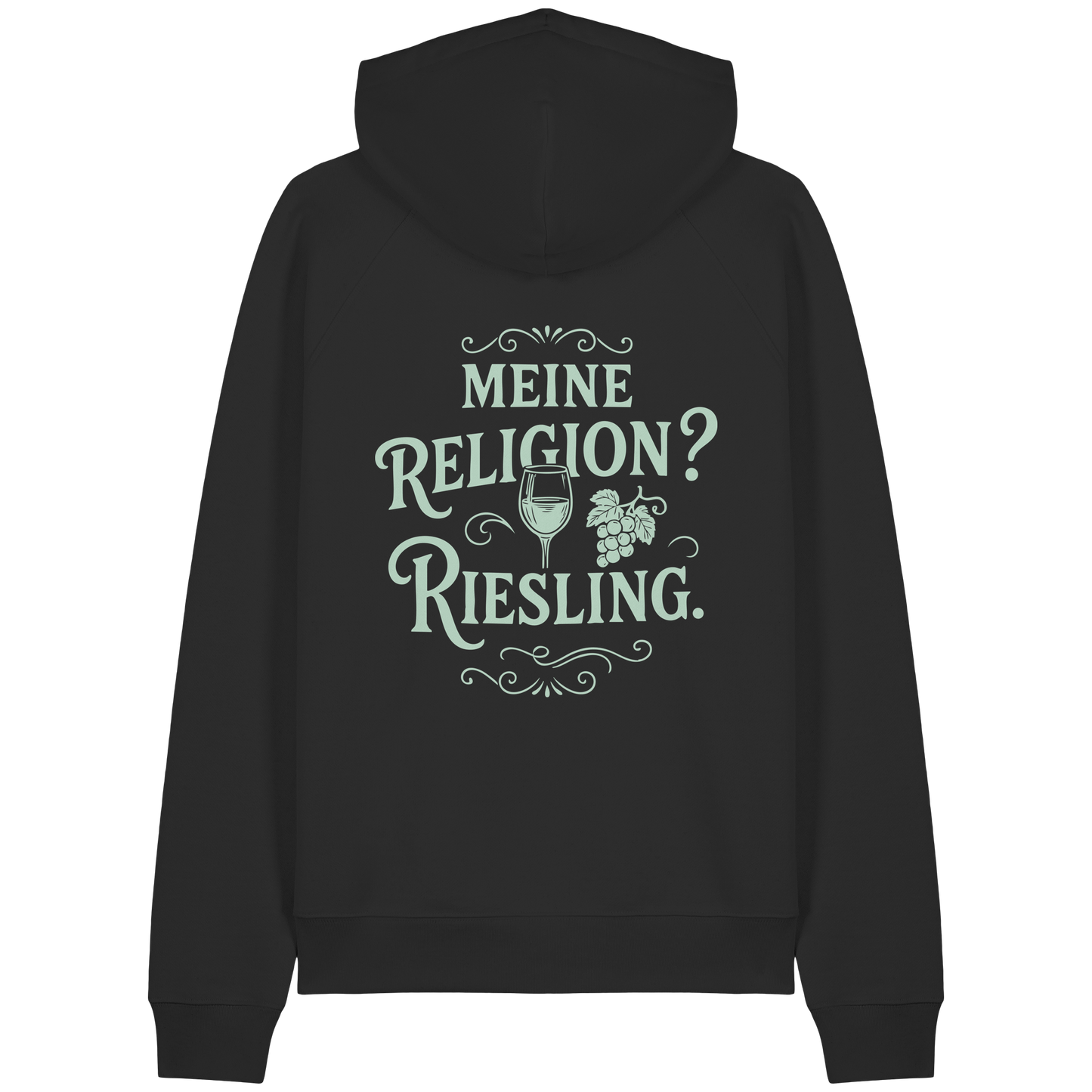 Meine Religion? Riesling. – Wein Spruch für Weißwein-Fans - Organic Raglan Hoodie