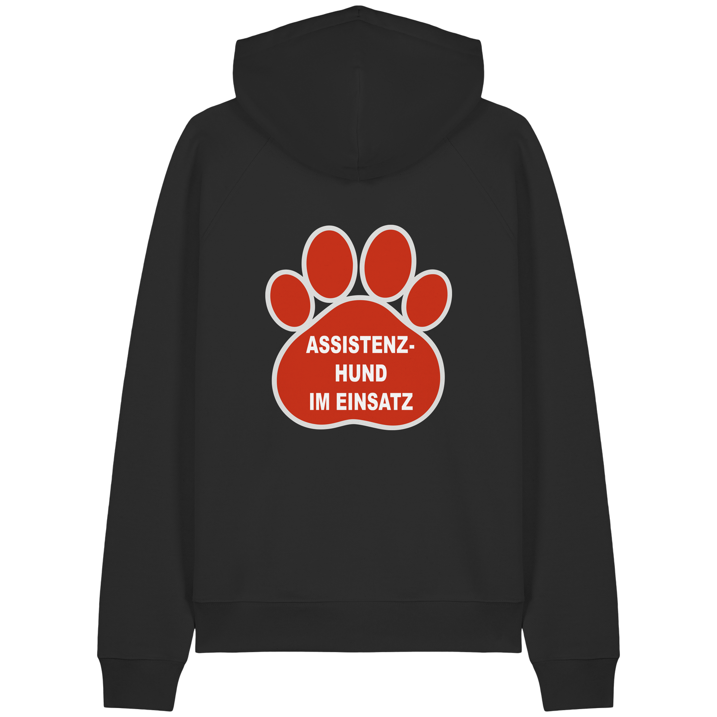 Assistenzhund im Einsatz – Klare Botschaft. Mehr Sicherheit. Mehr Respekt. - Organic Raglan Hoodie