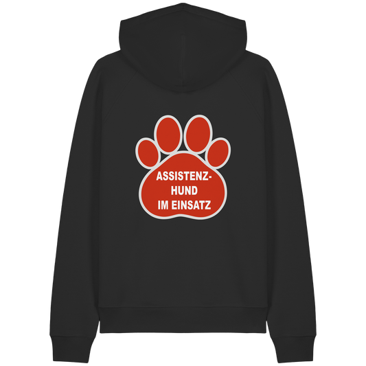 Assistenzhund im Einsatz – Klare Botschaft. Mehr Sicherheit. Mehr Respekt. - Organic Raglan Hoodie
